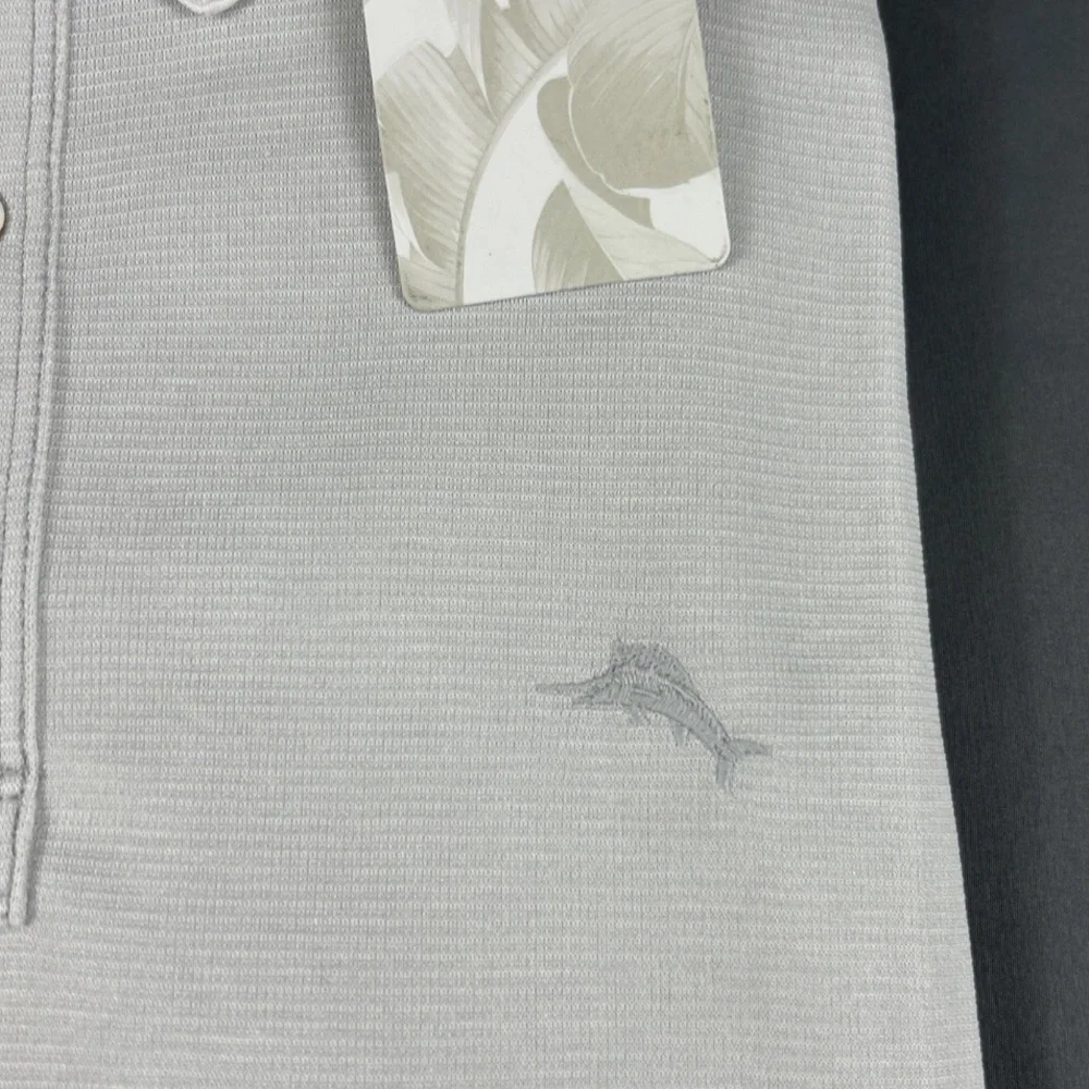 Tommy Bahama Golf Shirt Polo Paradise Cove Striped 3XLT Gray Polyester - Picture 2 of 8